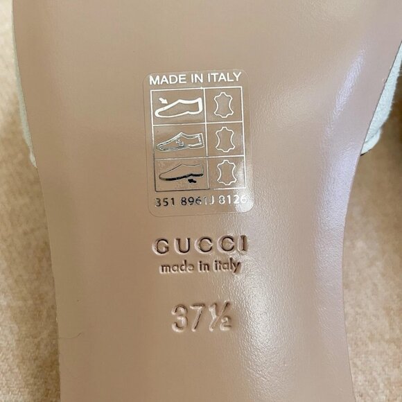 NWT Gucci Sandal Slides in Salvy Green Suede - Size EU 37.5 / US 7.5 - Picture 10 of 16